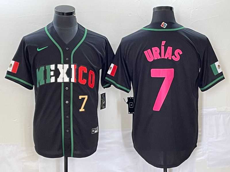 Mens Mexico Baseball #7 Julio Urias Number 2023 Black World Baseball Classic Stitched Jersey3->2023 world baseball classic->MLB Jersey